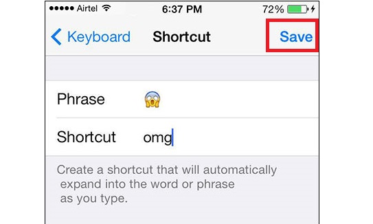 tạo phím tắt nhanh cho Emoji cho iPhone, iPad