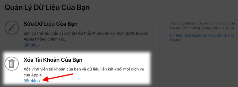 xóa vĩnh viễn tài khoản icloud