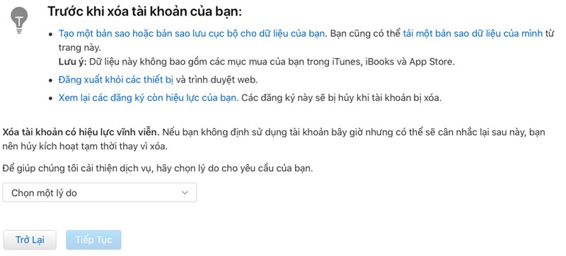 xóa tài khoản icloud trên iphone