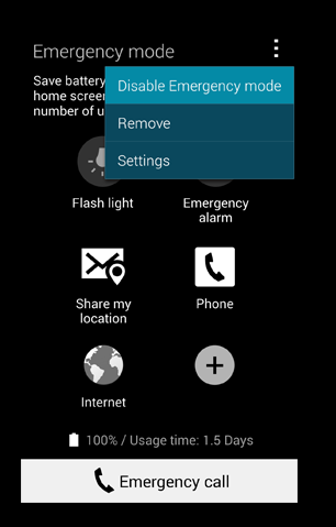 chế độ khẩn cấp trên điện thoại Samsung 4
