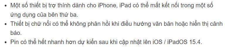 vá lỗi iOS 15.4.1 và iPadOS 15.4.1