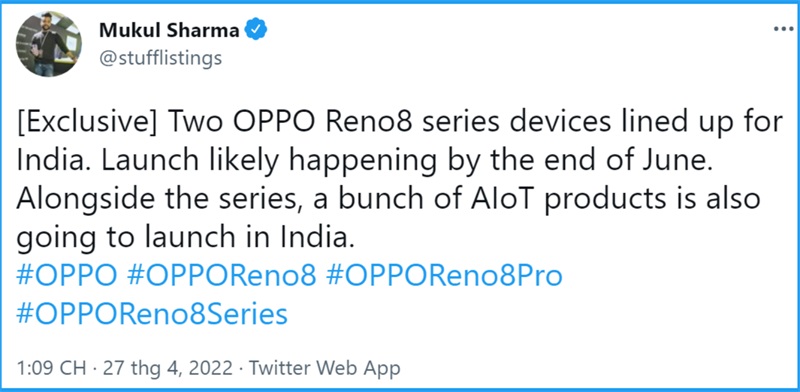 thông tin OPPO Reno8/Reno8 Pro 5G
