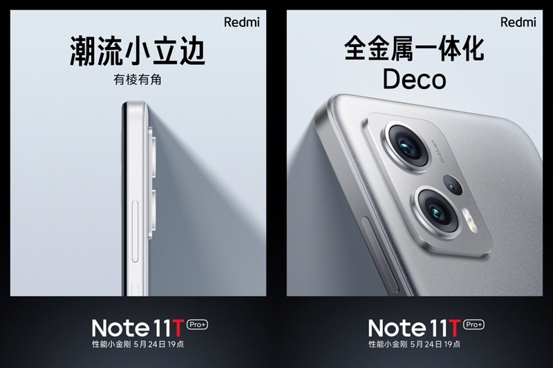 thiết kế Xiaomi Redmi Note 11T Pro+