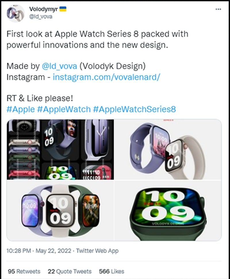 màu sắc Apple Watch Series 8