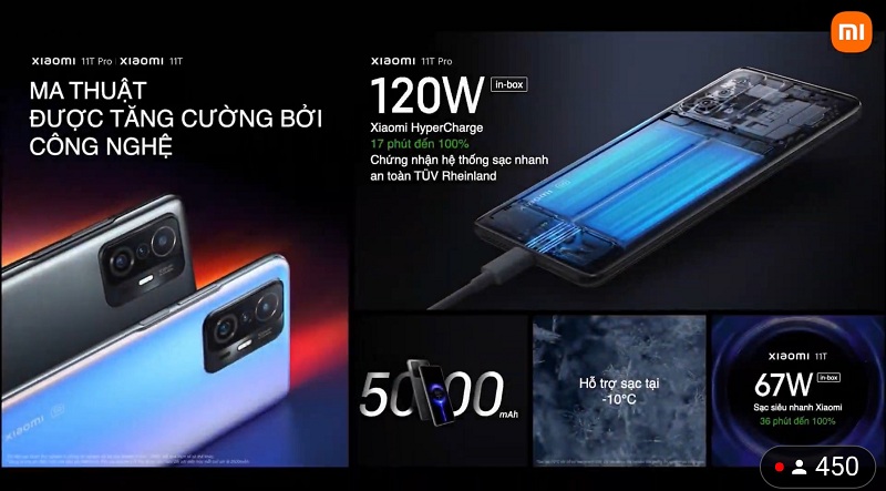 pin Xiaomi 11T 5G vs Xiaomi 11T Pro