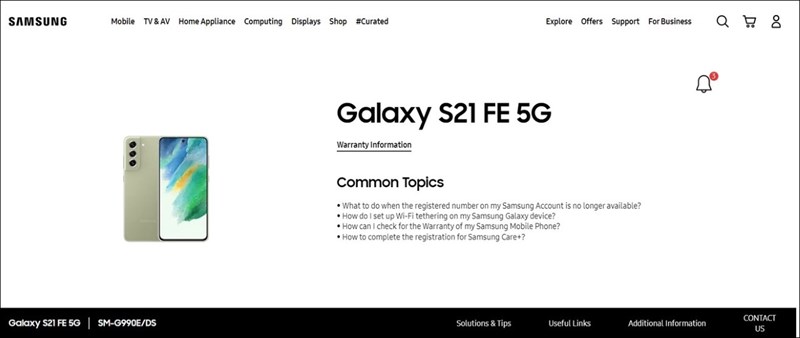 thông tin Galaxy S21 FE 5G