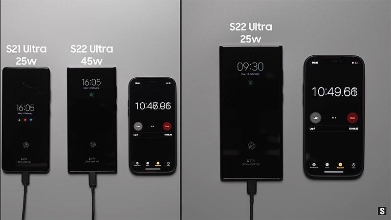tốc độ sạc Galaxy S22 Ultra 5G