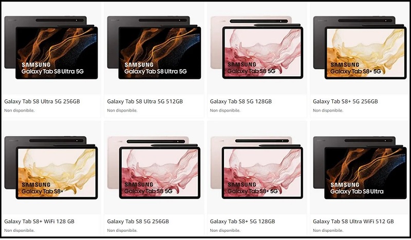 Galaxy Tab S8/ Tab S8+/ Tab S8 Ultra