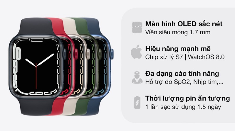 tính năng Apple Watch Series 7 45mm GPS