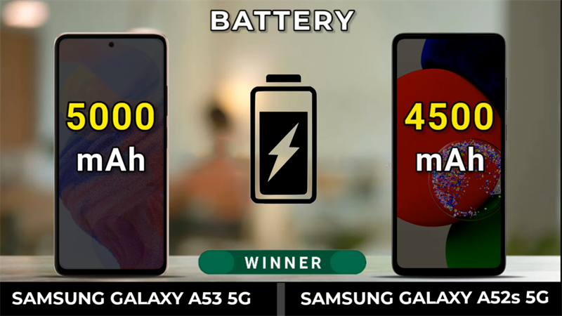 pin Galaxy A53 5G vs Galaxy A52s 5G