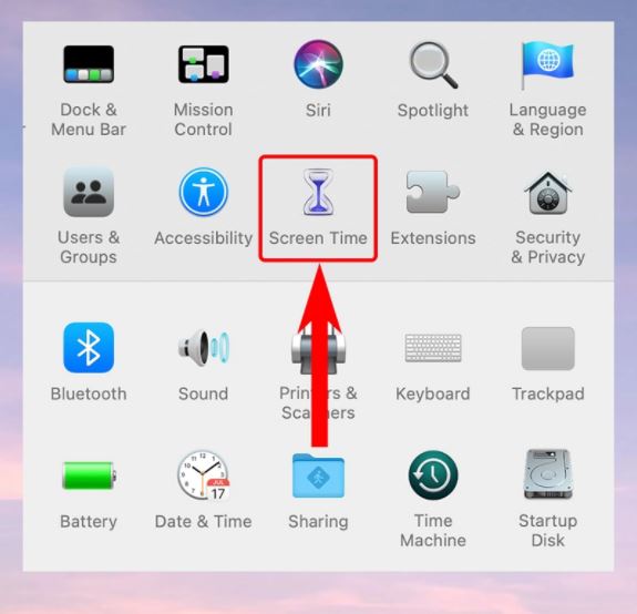 Bật tính năng Screen Time trên MacBook Bước 2 