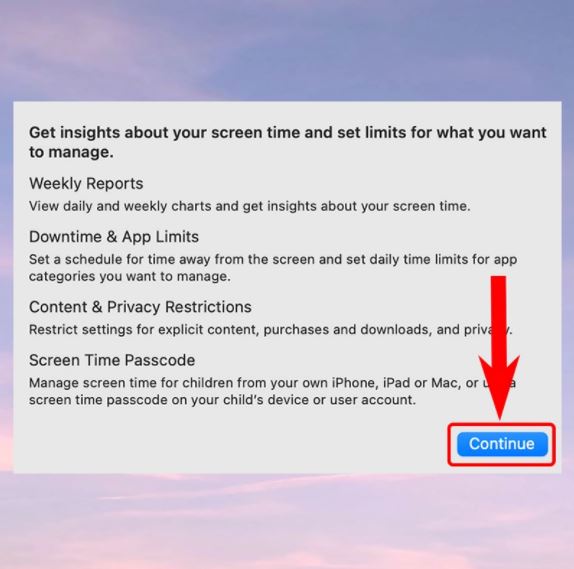 Bật tính năng Screen Time trên MacBook Bước 3