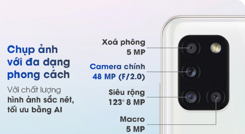 camera Samsung Galaxy A31 trôi bảo hành