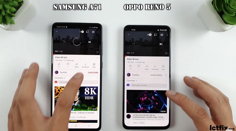 cấu hình OPPO Reno5 với Galaxy A71