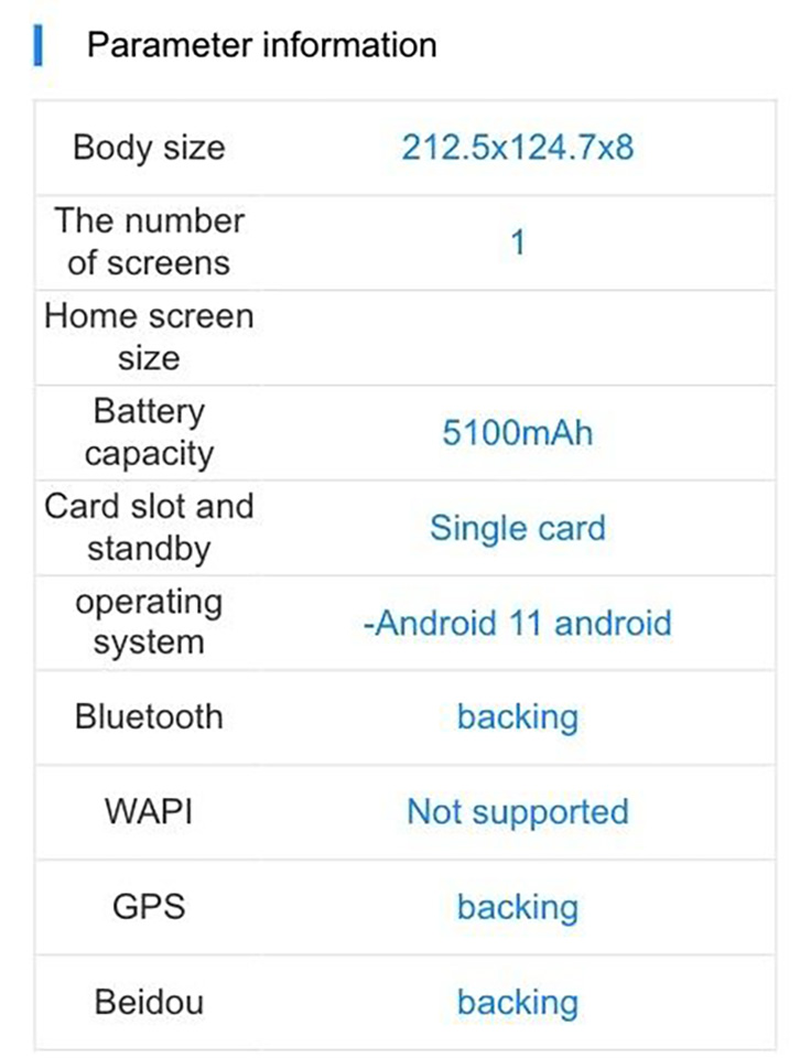 Thông số kỹ thuật Galaxy Tab A7 Lite