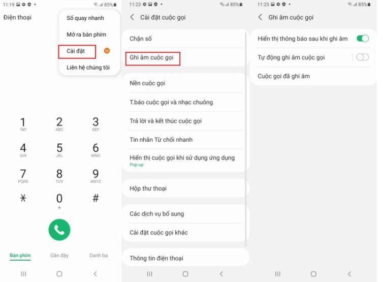 Tự động ghi âm cuộc gọi