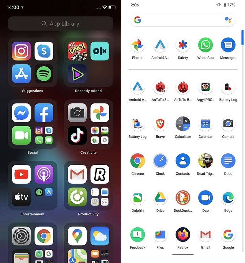 App Drawer Android and iOS