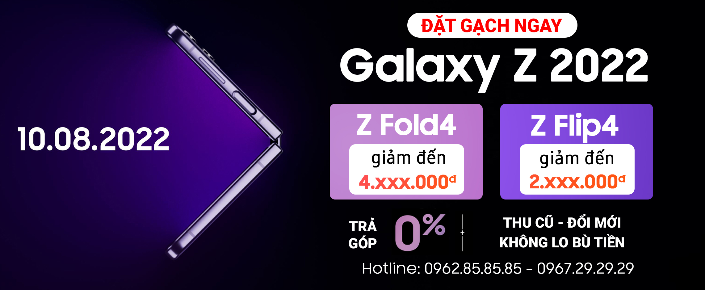 Đặt trước Galaxy Z Fold4 5G, Galaxy Z Flip4 5G