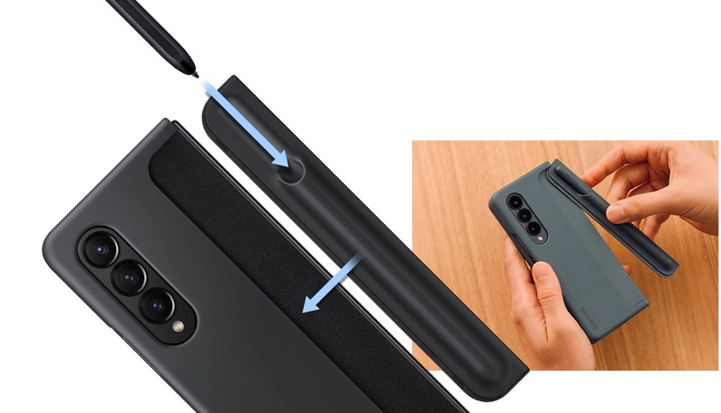 tháo rời Bao Da Kèm Bút S-Pen Samsung Galaxy Z Fold4 5G