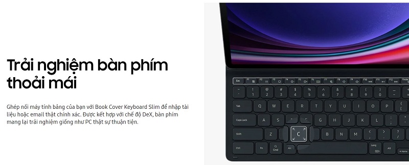 trải nghiệm Bao da kèm bàn phím Galaxy Tab S9+