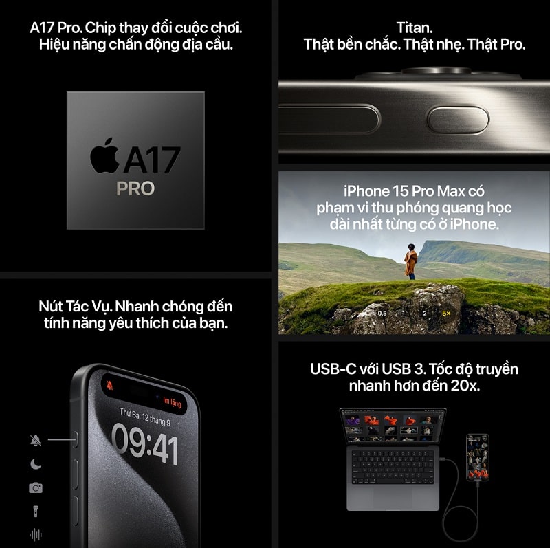 tính năng iPhone 15 Pro/15 Pro Max