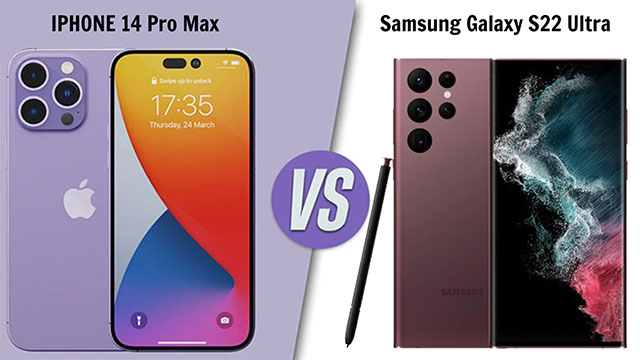 so sánh giữa iPhone 14 Pro Max và Galaxy S22 Ultra