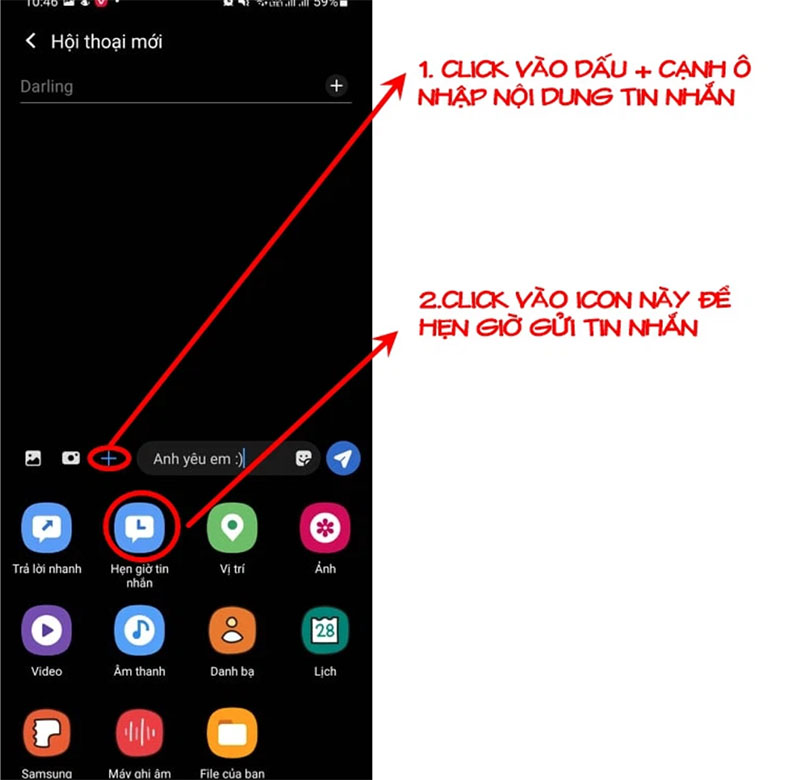Bước 3 cách gửi tin nhắn hẹn giờ trên Android