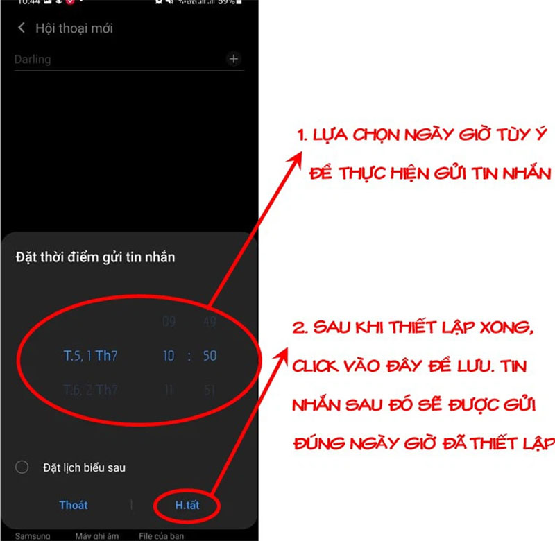 Bước 4 cách gửi tin nhắn hẹn giờ trên Android 