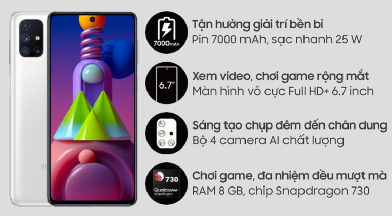 Tính năng trên Galaxy M51