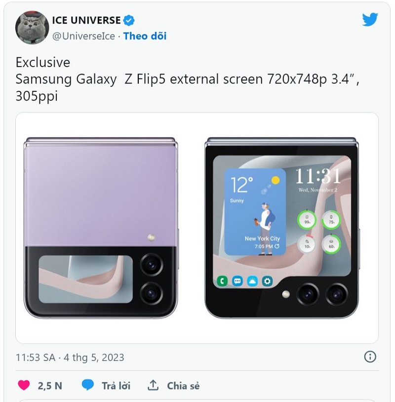 ngoại hình Galaxy Z Flip5 5G