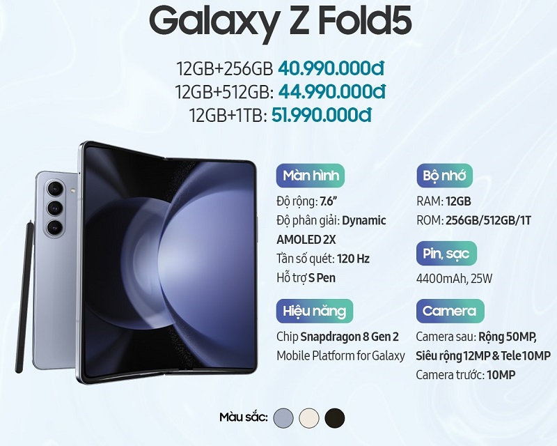 Cấu hình Samsung Galaxy Z Fold5 5G