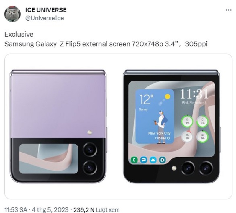 hiệu năng Màn hình phụ Samsung Galaxy Z Flip 5 