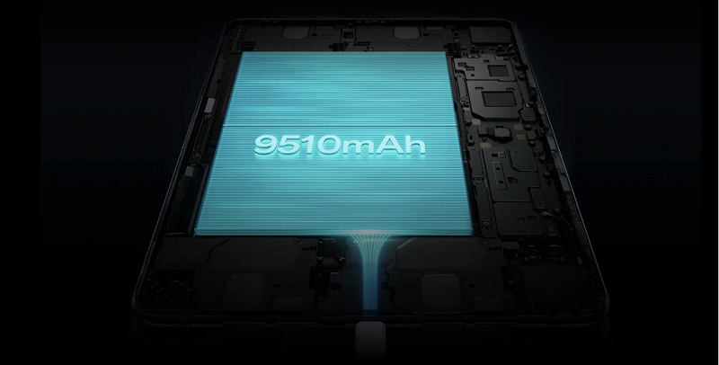  Oppo Pad 3 Pro có dung lượng pin lớn đến 9,510mAh.