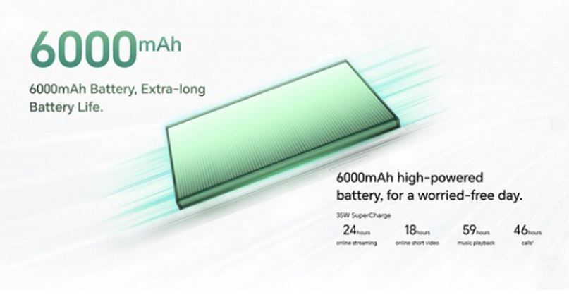 Honor X7c có viên pin dung lượng cực lớn 6000 mAh
