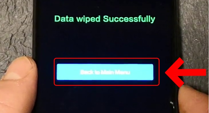 Đợi load xong nhấn tiếp vào Back to main menu.
