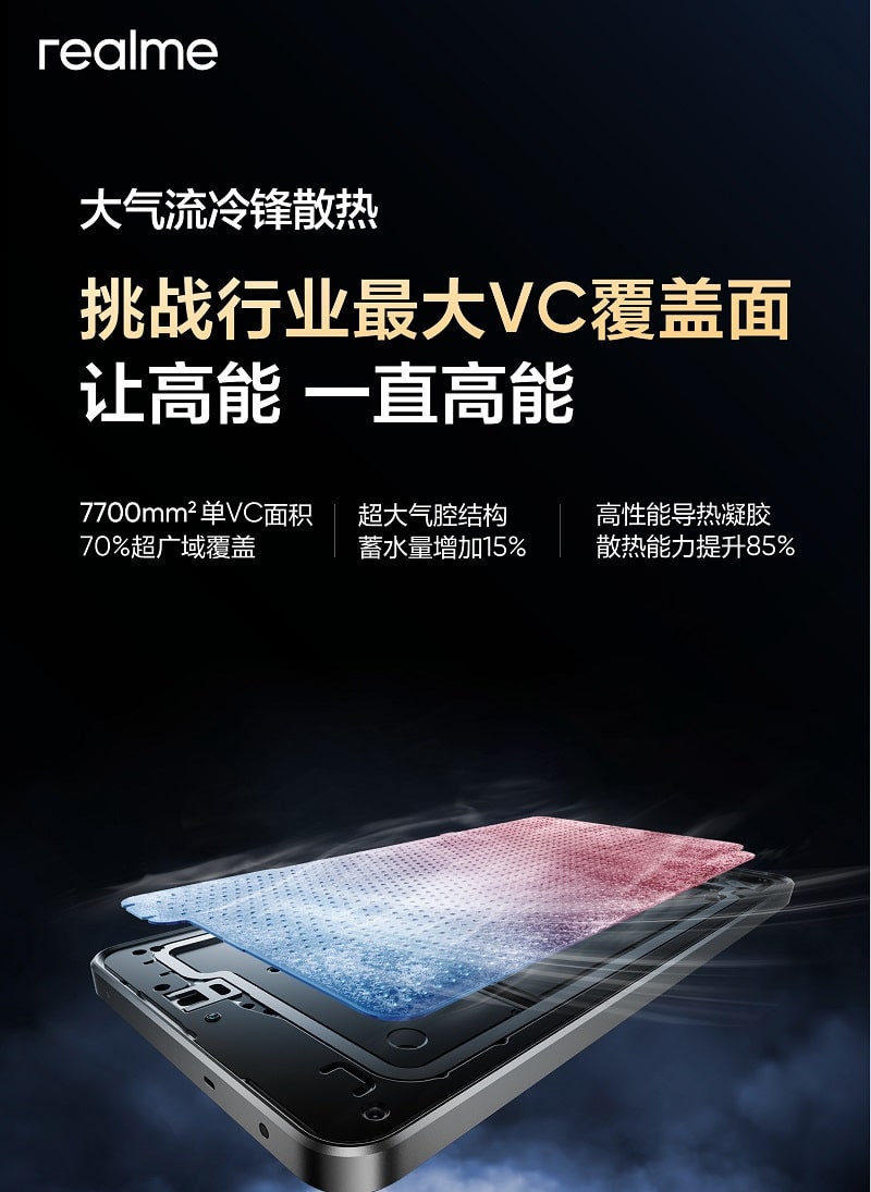  realme Neo 7 tích hợp hệ thống tản nhiệt tản nhiệt hiện đại