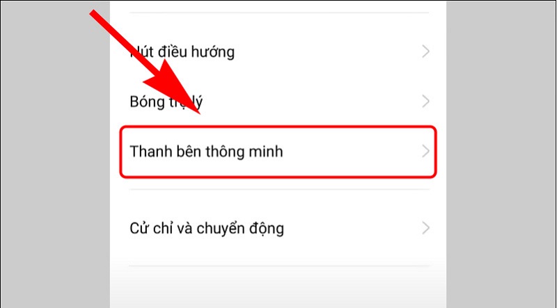 Chọn Thanh bên thông minh.