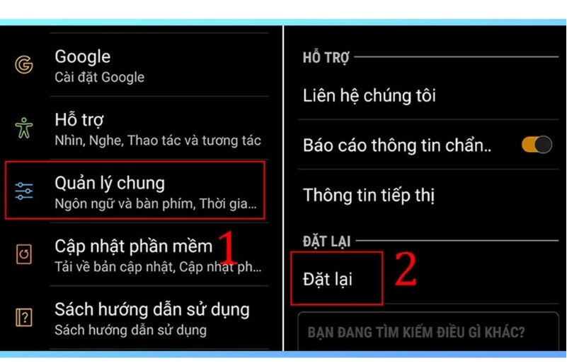Tắt chế độ an toàn Samsung bằng khôi phục cài đặt gốc