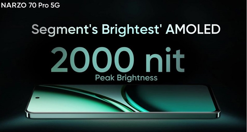 Màn hình realme Narzo 70 Pro 5G có độ sáng cao