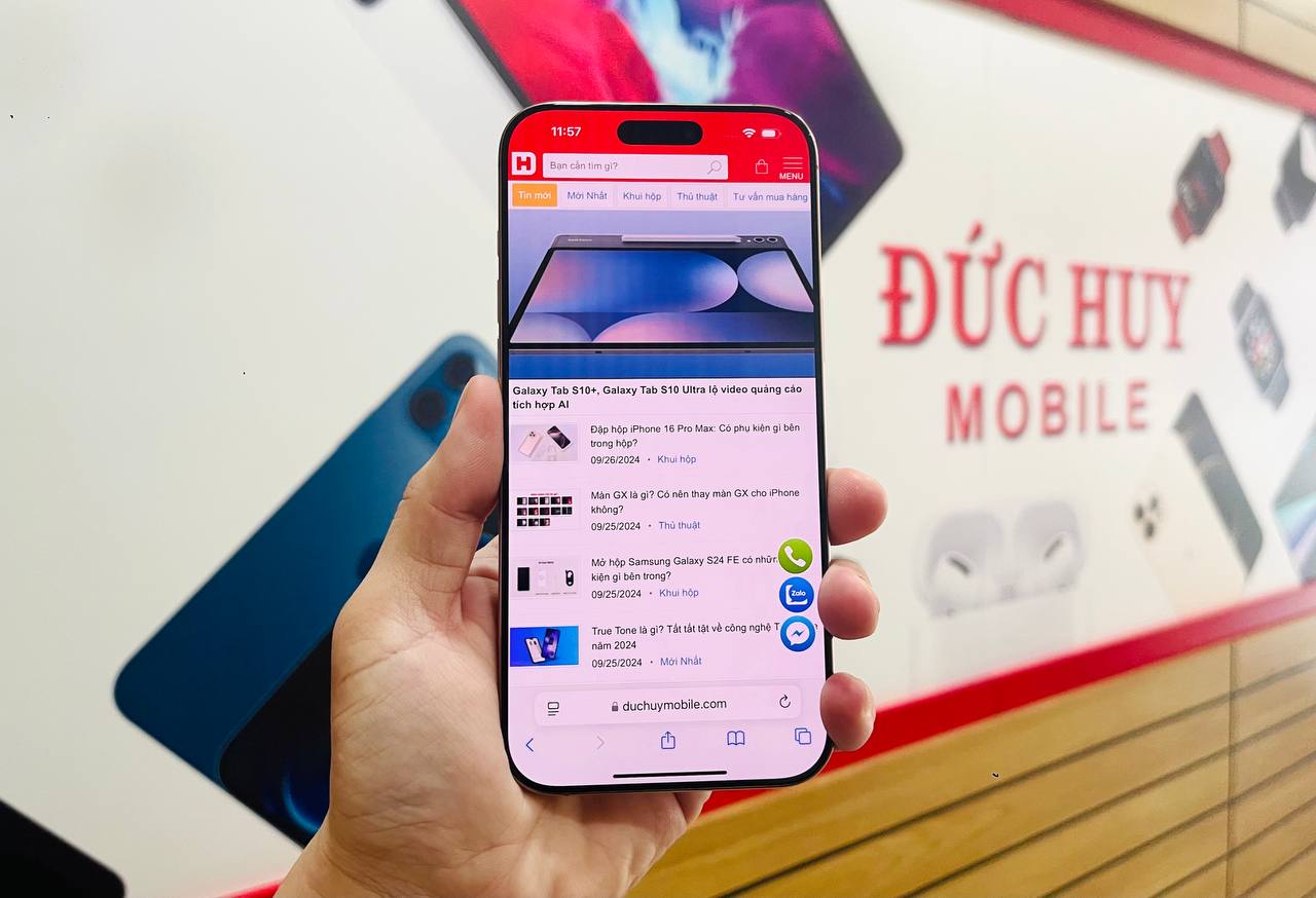 Màn hình iPhone 16 Pro Max 512GB mang đến không gian trải nghiệm rộng lớn hơn.
