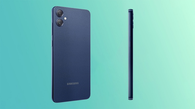 Samsung Galaxy F05 có mặt lưng giả da lịch lãm
