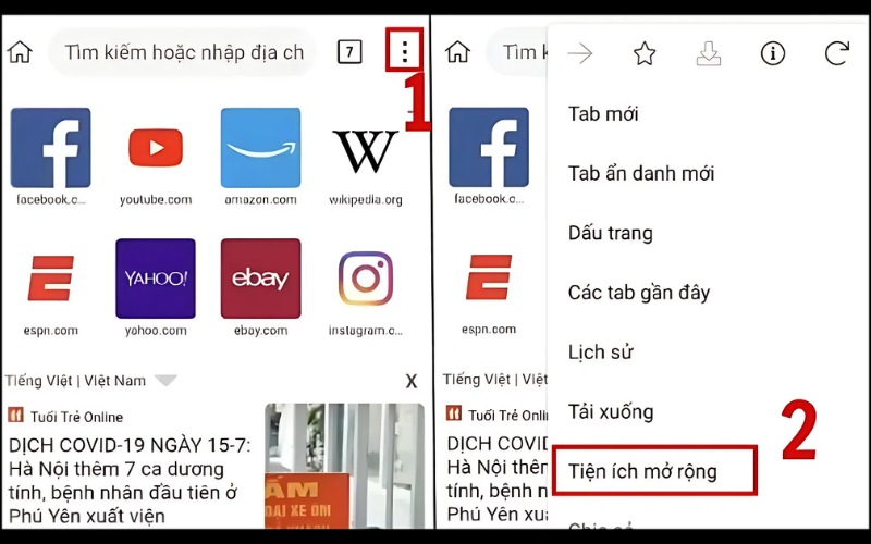Chặn quảng cáo bằng cách cài đặt thêm tiện ích mở rộng