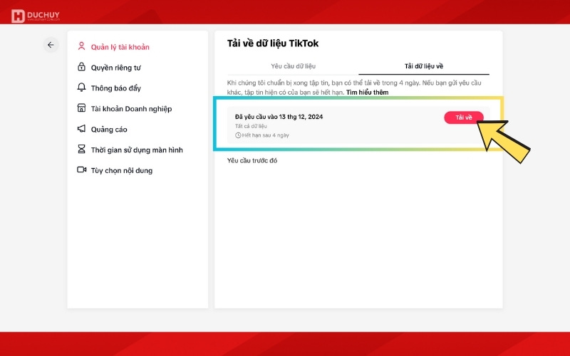 Cách xem TikTok Wrapped 2024 trên máy tính - tải dữ liệu về máy