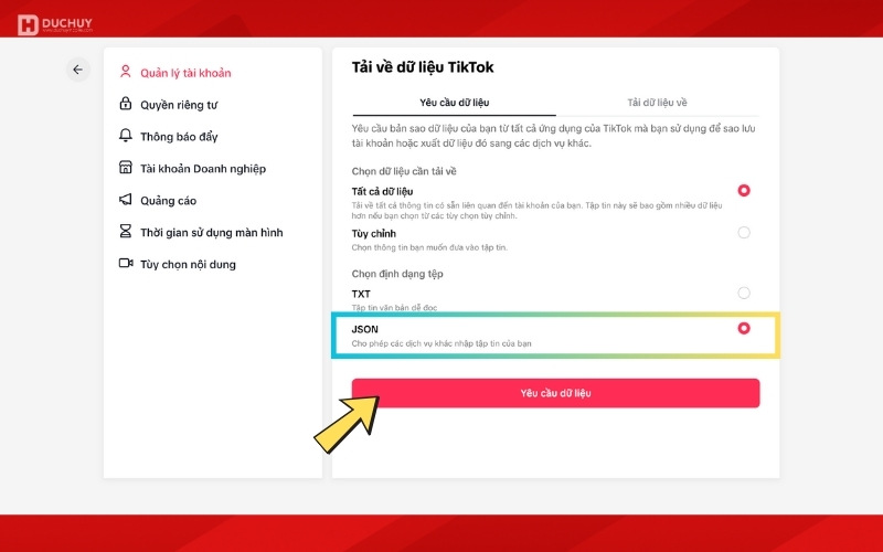 Cách xem TikTok Wrapped 2024 trên máy tính - yêu cầu dữ liệu