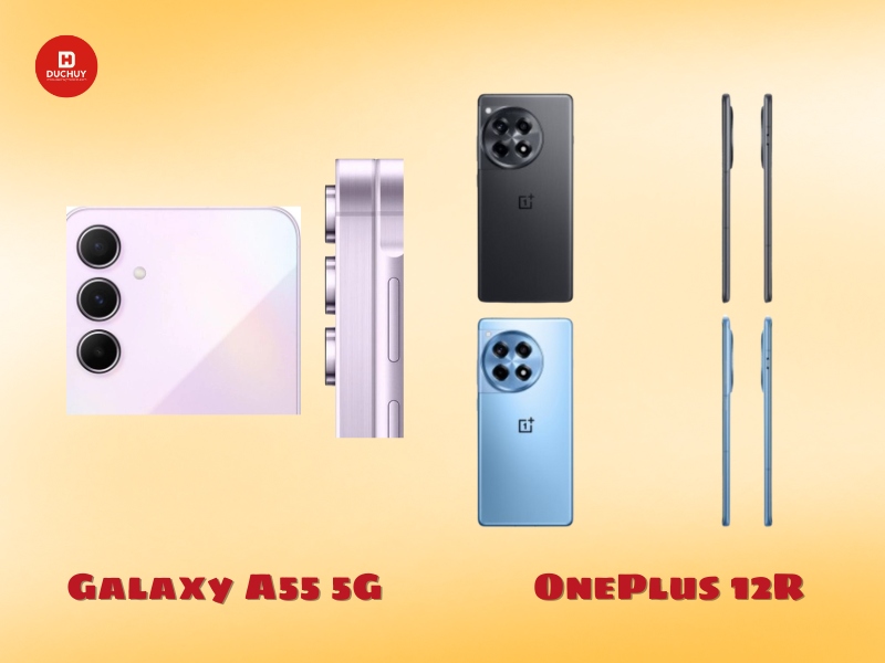 So sánh về Thiết kế tổng thể giữa Galaxy A55 5G vs OnePlus 12R