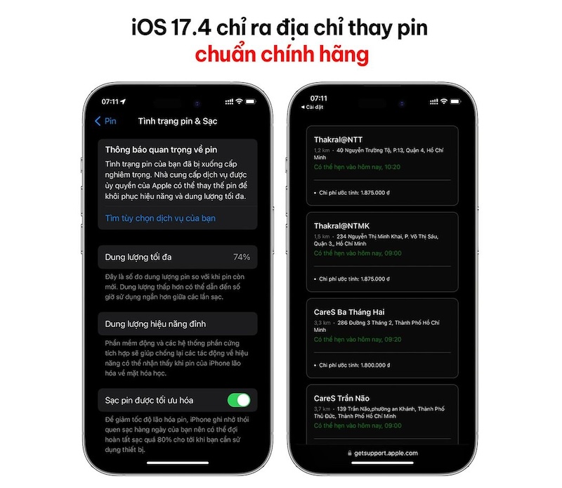 Cách kiểm tra pin trên iOS 17.4