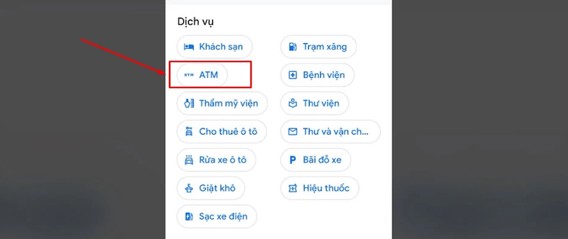 Cách tìm trụ ATM gần đây nhất qua Google Maps