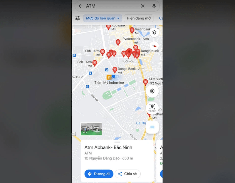 Cách tìm trụ ATM gần đây nhất qua Google Maps