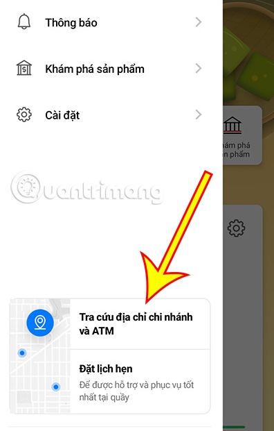 Cách tìm trụ ATM qua ứng dụng ngân hàng của bạn