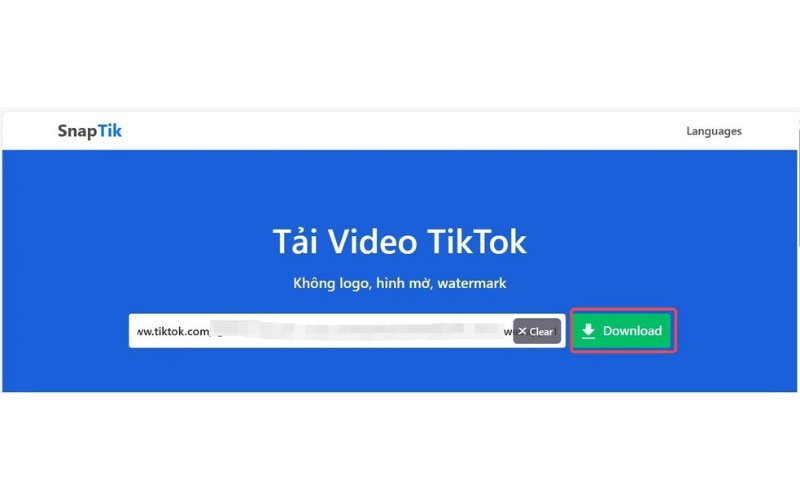 Tải video TikTok không logo với SnapTik